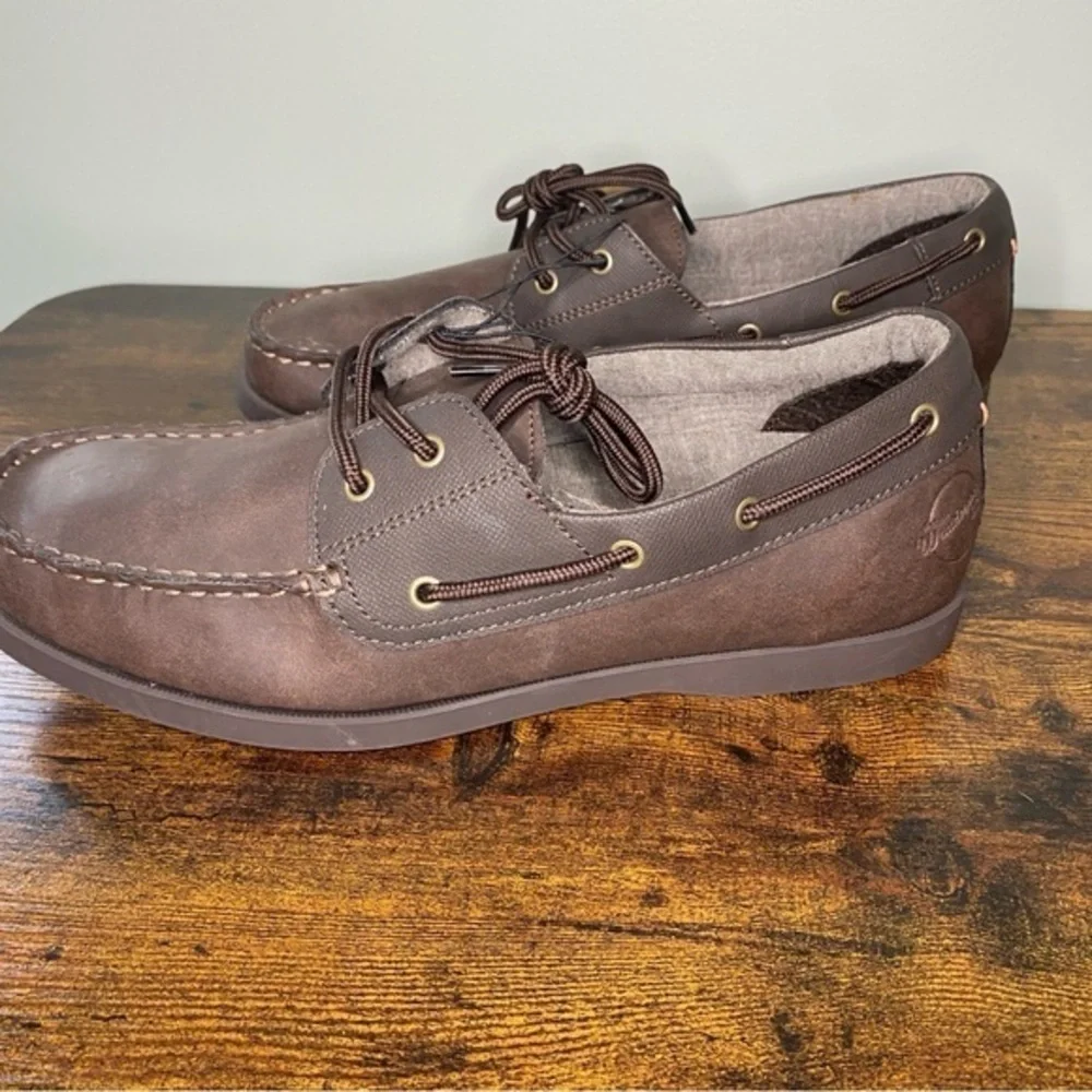 Weatherproof Vintage Men's Benny Boat Shoes‎ Dark Brown 11M New